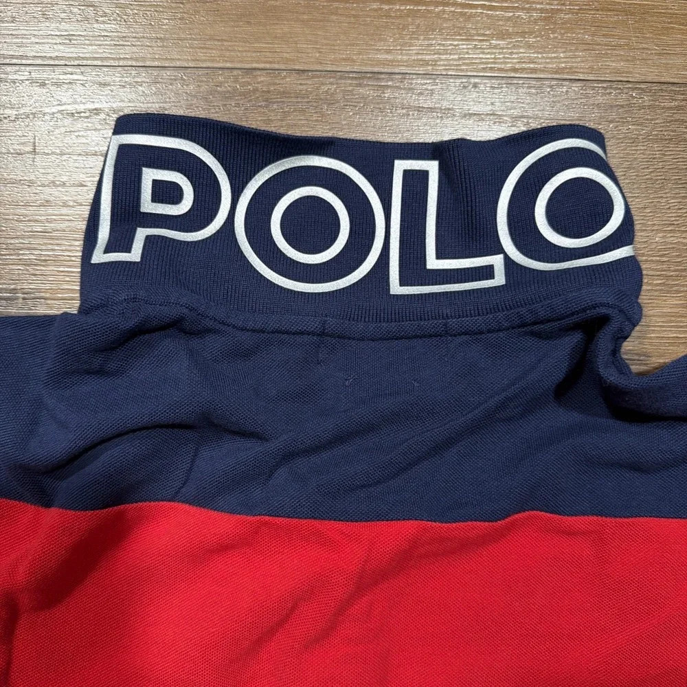 Polo Ralph Lauren Classic Fit Polo Shirt Men's LARGE‎ Red White Blue Colorblock